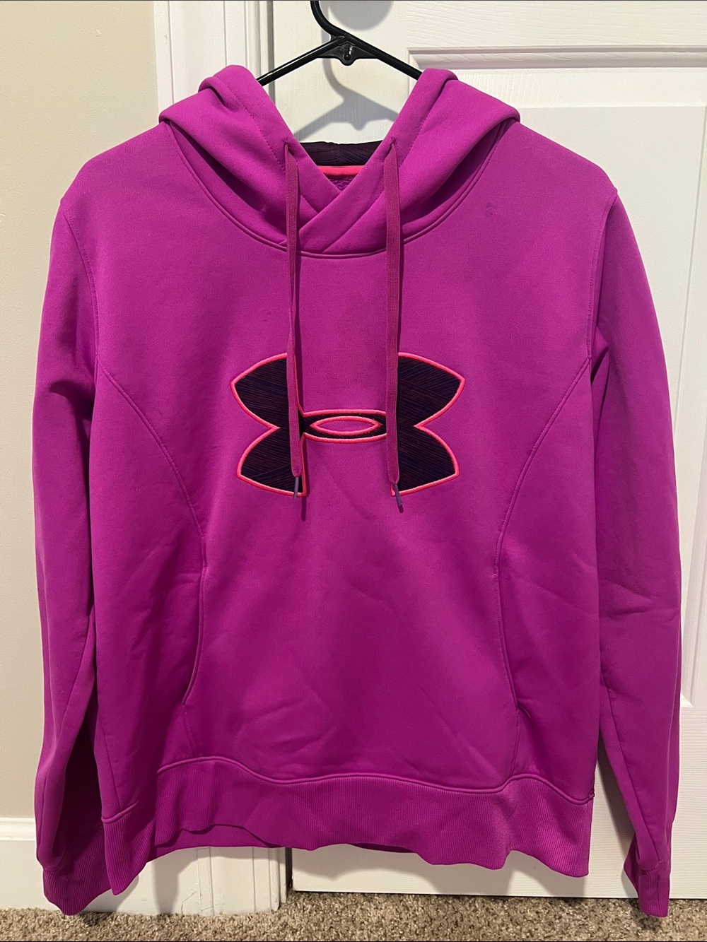 Under Armour Magenta Hoodie with Contrasting Logo